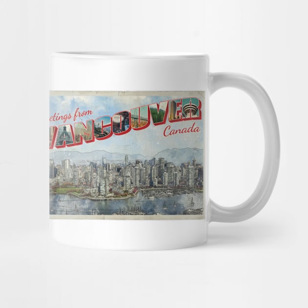 Greetings from Vancouver in Canada Vintage style retro souvenir by DesignerPropo